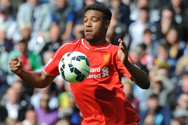 Liverpool's Jordon Ibe controls the ball during the English Premier League soccer match between West Bromwich Albion and Liverpool at the Hawthorns, West Bromwich, England, Saturday, April 25, 2015. (AP Photo/Rui Vieira)