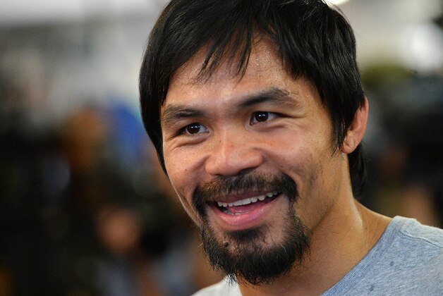 Apr 15, 2015; Hollywood, CA, USA; Manny Pacquiao in the ring during a media day workout at Wild Card Boxing Club. Mandatory Credit: Jayne Kamin-Oncea-USA TODAY Sports