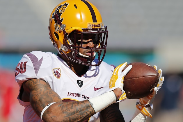 Arizona State wide receiver Jaelen Strong (21) during the second half of an NCAA college football game against Arizona, Friday, Nov. 28, 2014, in Tucson, Ariz. (AP Photo/Rick Scuteri)
