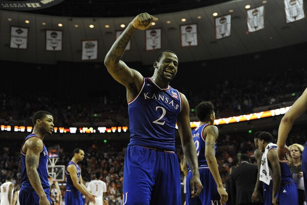Jan 24, 2015; Austin, TX, USA; Kansas Jayhawks forward Cliff Alexander (2) reacts against the Texas Longhorns during the second half at the Frank Erwin Special Events Center. The Jayhawks won 75-62. Mandatory Credit: Brendan Maloney-USA TODAY Sports