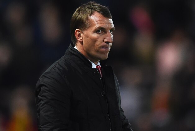 HULL, ENGLAND - APRIL 28:  Brendan Rodgers manager of Liverpool looks thoughtful during the Barclays Premier League match between Hull City and Liverpool at KC Stadium on April 28, 2015 in Hull, England.  (Photo by Laurence Griffiths/Getty Images)