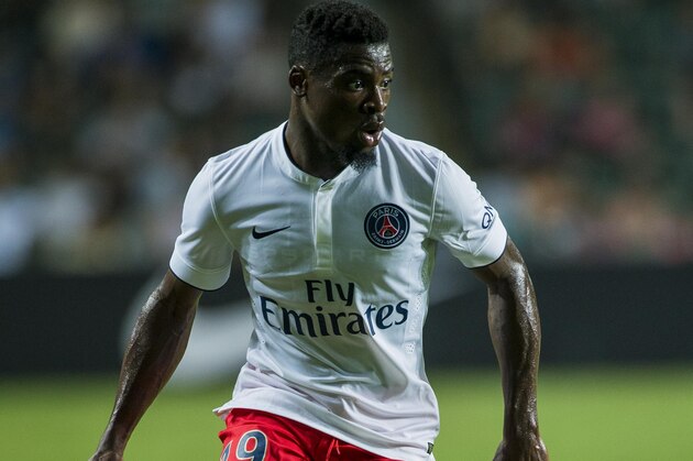 HONG KONG - JULY 29:  Serge Aurier of Paris Saint-Germain in action during the friendly match between Kitchee and Paris Saint-Germain at Hong Kong Stadium on July 29, 2014 in Hong Kong, Hong Kong.  (Photo by Victor Fraile/Getty Images)