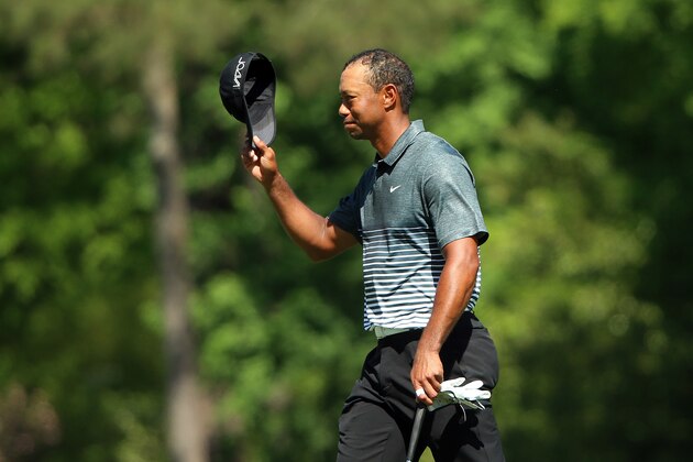 AUGUSTA, GA - APRIL 11:  Tiger Woods of the United States walks to the 12th tee during the third round of the 2015 Masters Tournament at Augusta National Golf Club on April 11, 2015 in Augusta, Georgia.  (Photo by Andrew Redington/Getty Images)
