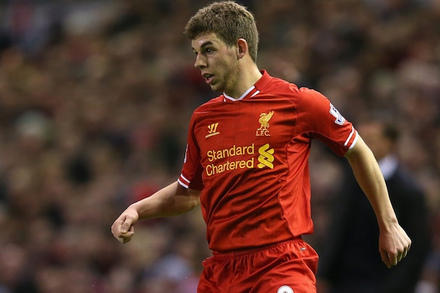 LIVERPOOL, ENGLAND - MARCH 26:  Jon Flanagan of Liverpool in action during the Barclays Premier League match between Liverpool and Sunderland at Anfield on March 26, 2014 in Liverpool, England.  (Photo by Alex Livesey/Getty Images)