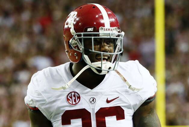 ATLANTA, GA - DECEMBER 06:  Landon Collins #26 of the Alabama Crimson Tide reacts against the Missouri Tigers in the first quarter of the SEC Championship game at the Georgia Dome on December 6, 2014 in Atlanta, Georgia.  (Photo by Kevin C. Cox/Getty Images)