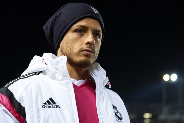 ELCHE, SPAIN - FEBRUARY 22:  Javier 'Chicharito' Hernandez of Real Madrid looks on before the La Liga match between Elche FC and Real Madrid at Estadio Manuel Martinez Valero on February 22, 2015 in Elche, Spain.  (Photo by Manuel Queimadelos Alonso/Getty Images)