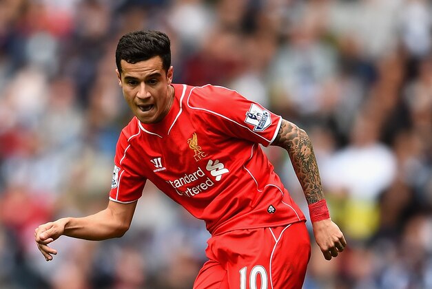 WEST BROMWICH, ENGLAND - APRIL 25: Philippe Coutinho of Liverpool in action during the Barclays Premier League match between West Bromwich Albion and Liverpool at The Hawthorns on April 25, 2015 in West Bromwich, England.  (Photo by Laurence Griffiths/Getty Images)