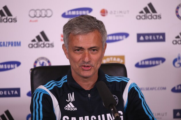 COBHAM, ENGLAND - APRIL 17:  Chelsea manager Jose Mourinho addresses the media during a press conference at Chelsea Training Ground on April 17, 2015 in Cobham, England.  (Photo by Andrew Redington/Getty Images)