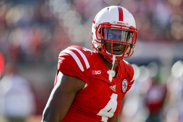 ADVANCE FOR WEEKEND EDITIONS, APRIL 25-26 - FILE - In this Oct. 25, 2014 file photo, Nebraska defensive end Randy Gregory (4) warms up before an NCAA college football game against Rutgers in Lincoln, Neb. Every NFL owner and general manager will say that a player's character and behavior in college has always been a focal point of their team's decision making for the draft. This year, with the likes of Jameis Winston, Randy Gregory, Dorial Green-Beckham and Marcus Peters among the top prospects, the truth of those proclamations will be tested. (AP Photo/Nati Harnik, File)