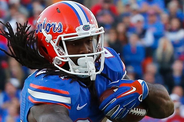 JACKSONVILLE, FL - NOVEMBER 01:  Matt Jones #24 of the Florida Gators runs for yardage during the game against the Georgia Bulldogs at EverBank Field on November 1, 2014 in Jacksonville, Florida.  (Photo by Sam Greenwood/Getty Images)