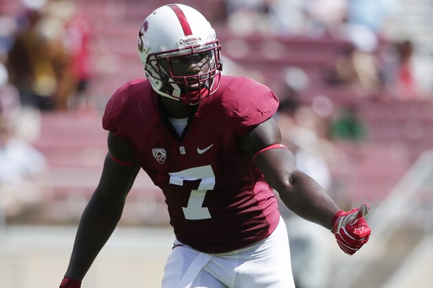 Stanford wide receiver Ty Montgomery during an NCAA college football game against Army on Saturday, Sept. 13, 2014, in Stanford, Calif. (AP Photo/Marcio Jose Sanchez)