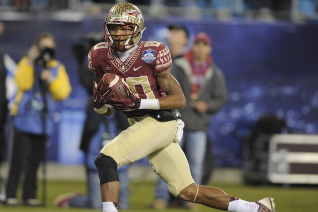 Florida State wide receiver Rashad Greene (80) catches a touchdown pass against Georgia Tech during the first half of the Atlantic Coast Conference championship NCAA college football game in Charlotte, N.C., Saturday, Dec. 6, 2014. (AP Photo/Mike McCarn) Florida State wide receiver Rashad Greene (80) catches a touchdown pass against Georgia Tech during the first half of the Atlantic Coast Conference championship NCAA college football game in Charlotte, N.C., Saturday, Dec. 6, 2014. (AP Photo/Mike McCarn)