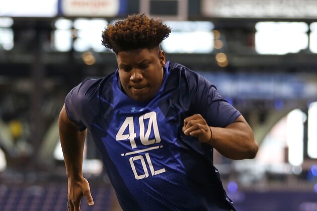 Tennessee State offensive lineman Robert Myers runs a drill at the NFL football scouting combine in Indianapolis, Friday, Feb. 20, 2015. (AP Photo/Julio Cortez) Tennessee State offensive lineman Robert Myers runs a drill at the NFL football scouting combine in Indianapolis, Friday, Feb. 20, 2015. (AP Photo/Julio Cortez)