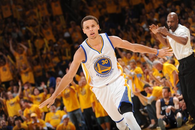 OAKLAND, CA MAY 3:  Stephen Curry #30 of the Golden State Warriors during the game against the Memphis Grizzlies in Game One of the Western Conference Semifinals of the 2015 NBA Playoffs on May 3, 2015 at Oracle Arena in Oakland, California. NOTE TO USER: User expressly acknowledges and agrees that, by downloading and or using this photograph, user is consenting to the terms and conditions of Getty Images License Agreement. Mandatory Copyright Notice: Copyright 2015 NBAE (Photo by Noah Graham/NBAE via Getty Images)