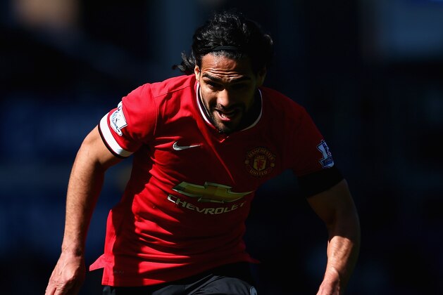LIVERPOOL, ENGLAND - APRIL 26:  Radamel Falcao of Manchester United in action during the Barclays Premier League match between Everton and Manchester United at Goodison Park on April 26, 2015 in Liverpool, England.  (Photo by Clive Brunskill/Getty Images)