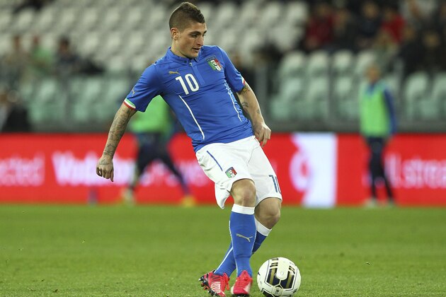 TURIN, ITALY - MARCH 31:  Marco Verratti of Italy in action during the international friendly match between Italy and England at the Juventus Arena on March 31, 2015 in Turin, Italy.  (Photo by Marco Luzzani/Getty Images)