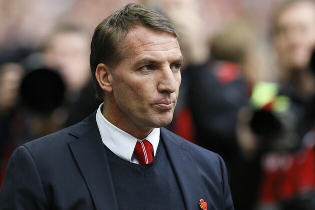 Liverpool's head coach Brendan Rodgers waits for the start of the English FA Cup semifinal soccer match between Liverpool and  Aston Villa at Wembley Stadium in London, Sunday, April 19, 2015. (AP Photo/Kirsty Wigglesworth)
