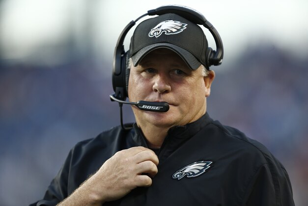 Aug 15, 2014; Foxborough, MA, USA; Philadelphia Eagles head coach Chip Kelly prior to a game against the New England Patriots at Gillette Stadium. Mandatory Credit: Mark L. Baer-USA TODAY Sports