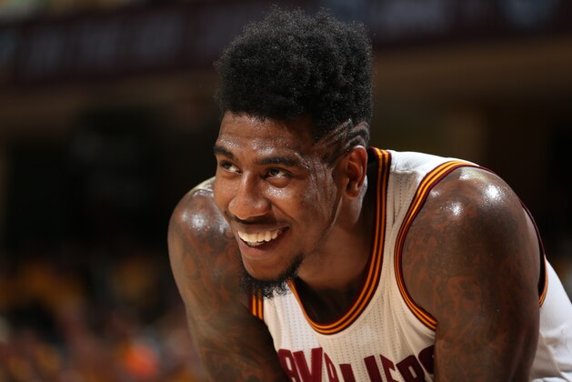 CLEVELAND, OH - MAY 4:  Iman Shumpert #4 of the Cleveland Cavaliers during the game against the Chicago Bulls in Game One of the Eastern Conference Semifinals during the 2015 NBA Playoffs on May 4, 2015 at Quicken Loans Arena in Cleveland, Ohio.  NOTE TO USER: User expressly acknowledges and agrees that, by downloading and or using this Photograph, user is consenting to the terms and conditions of the Getty Images License Agreement. Mandatory Copyright Notice: Copyright 2015 NBAE (Photo by Nathaniel S. Butler/NBAE via Getty Images)