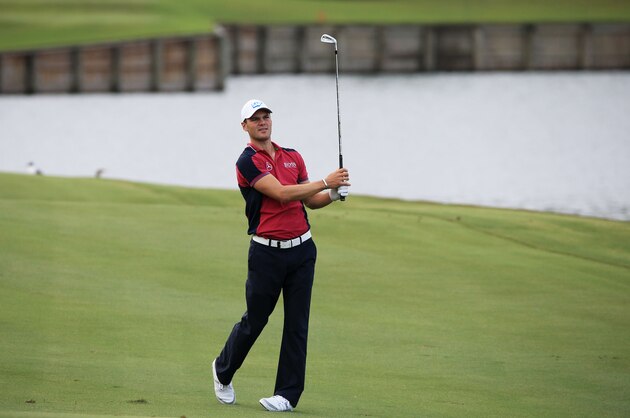 PONTE VEDRA BEACH, FL - MAY 06:  Martin Kaymer of Germany plays a shot during a practice round for THE PLAYERS Championship at the TPC Sawgrass Stadium course on May 6, 2015 in Ponte Vedra Beach, Florida.  (Photo by Sam Greenwood/Getty Images)