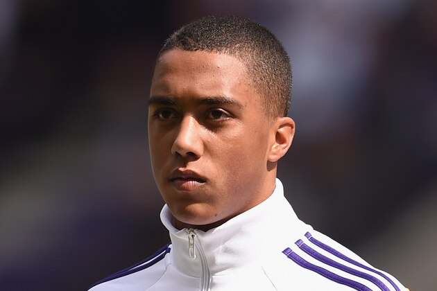 BRUSSELS, BELGIUM - AUGUST 24:  Youri Tielemans of Anderlecht looks on prior to the Belgiun Jupilar League match between RSC Anderlecht and Waasland-Beveren at Constant Vanden Stock Stadium on August 24, 2014 in Brussels, Belgium.  (Photo by Kaz Photography/Getty Images)