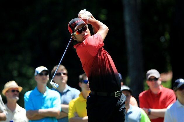 PONTE VEDRA BEACH, FL - MAY 07:  Hideki Matsuyama of Japan plays his shot from the sixth tee during round one of THE PLAYERS Championship at the TPC Sawgrass Stadium course on May 7, 2015 in Ponte Vedra Beach, Florida.  (Photo by Sam Greenwood/Getty Images)