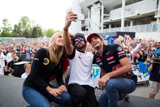 MONTMELO, SPAIN - MAY 07:  Carlos Sainz of Scuderia Toro Rosso and Spain during previews to the Spanish Formula One Grand Prix at Circuit de Catalunya on May 7, 2015 in Montmelo, Spain.  (Photo by Peter Fox/Getty Images)