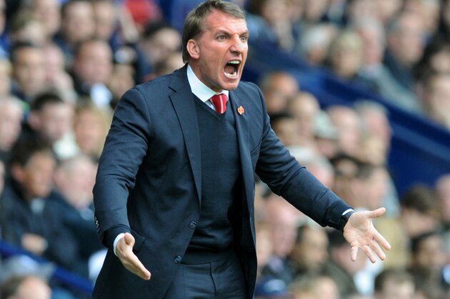 Liverpool manager Brendan Rodgers shouts instructions during the English Premier League soccer match between West Bromwich Albion and Liverpool at the Hawthorns, West Bromwich, England, Saturday, April 25, 2015. (AP Photo/Rui Vieira)