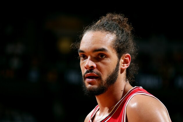 CLEVELAND, OH - MAY 6: Joakim Noah #13 of the Chicago Bulls stands on the court during a game against the Cleveland Cavaliers in Game Two of the Eastern Conference Semifinals during the 2015 NBA Playoffs on May 6, 2015 at Quicken Loans Arena in Cleveland, Ohio. NOTE TO USER: User expressly acknowledges and agrees that, by downloading and or using this Photograph, user is consenting to the terms and conditions of the Getty Images License Agreement. Mandatory Copyright Notice: Copyright 2015 NBAE (Photo by Nathaniel S. Butler/NBAE via Getty Images) CLEVELAND, OH - MAY 6: Joakim Noah #13 of the Chicago Bulls stands on the court during a game against the Cleveland Cavaliers in Game Two of the Eastern Conference Semifinals during the 2015 NBA Playoffs on May 6, 2015 at Quicken Loans Arena in Cleveland, Ohio. NOTE TO USER: User expressly acknowledges and agrees that, by downloading and or using this Photograph, user is consenting to the terms and conditions of the Getty Images License Agreement. Mandatory Copyright Notice: Copyright 2015 NBAE (Photo by Nathaniel S. Butler/NBAE via Getty Images)