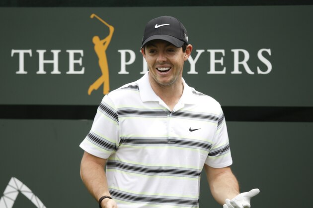 Rory McIlroy gets ready for his tee shot on the first hole during a practice round for The Players Championship golf tournament, Wednesday, May 6, 2015, in Ponte Vedra Beach, Fla. (AP Photo/John Raoux)