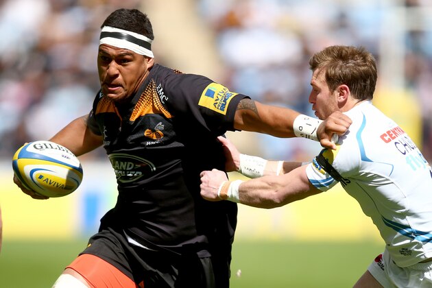 COVENTRY, ENGLAND - APRIL 26:  Nathan Hughes of Wasps in action during the Aviva Premiership match between Wasps and Exeter Chiefs at the Ricoh Arena on April 26, 2015 in Coventry, England.  (Photo by Clive Rose/Getty Images)