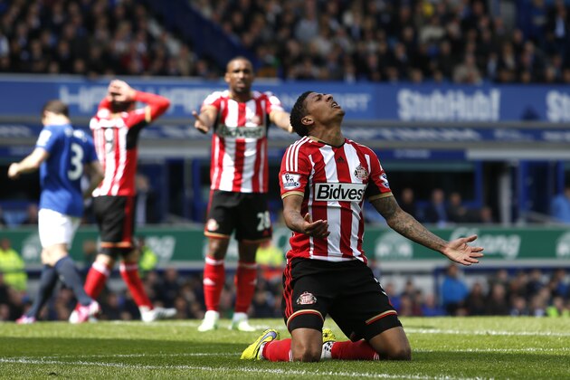 LIVERPOOL, ENGLAND - MAY 09: Patrick van Aanholt of Sunderland reacts during the Barclays Premier League match between Everton and Sunderland at Goodison Park on May 9, 2015 in Liverpool, England. (Photo by Paul Thomas/Getty Images) LIVERPOOL, ENGLAND - MAY 09: Patrick van Aanholt of Sunderland reacts during the Barclays Premier League match between Everton and Sunderland at Goodison Park on May 9, 2015 in Liverpool, England. (Photo by Paul Thomas/Getty Images)