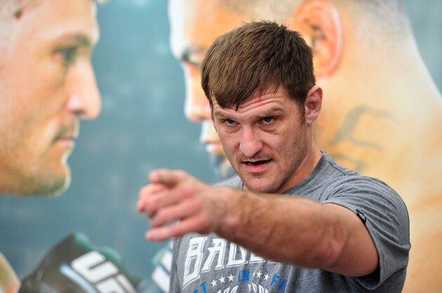 ADELAIDE, AUSTRALIA - MARCH 02: Stipe Miocic of the United States talks to the media during the UFC Adelaide Media Opportunity at Adelaide Entertainment Centre on March 2, 2015 in Adelaide, Australia.  (Photo by David Mariuz/Getty Images)