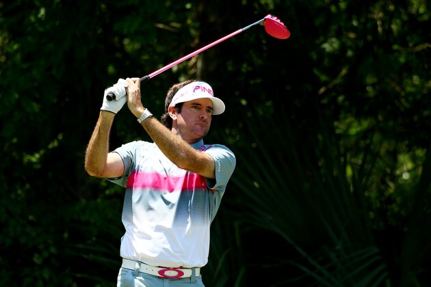 PONTE VEDRA BEACH, FL - MAY 10:  Bubba Watson plays his shot from the fifth tee during the final round of THE PLAYERS Championship at the TPC Sawgrass Stadium course on May 10, 2015 in Ponte Vedra Beach, Florida.  (Photo by Richard Heathcote/Getty Images)