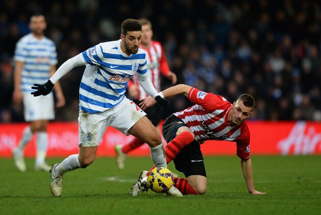 LONDON, ENGLAND - FEBRUARY 07:  Adel Taarabt of QPR gets away from Morgan Schneiderlin of Southampton during the Barclays Premier League match between Queens Park Rangers and Southampton at Loftus Road on February 7, 2015 in London, England.  (Photo by Christopher Lee/Getty Images)