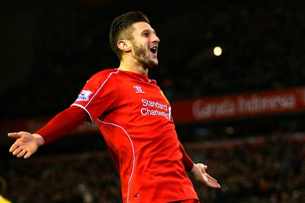 LIVERPOOL, ENGLAND - DECEMBER 29: Adam Lallana of Liverpool celebrates after scoring his team's second goal during the Barclays Premier League match between Liverpool and Swansea City at Anfield on December 29, 2014 in Liverpool, England. (Photo by Clive Brunskill/Getty Images) LIVERPOOL, ENGLAND - DECEMBER 29: Adam Lallana of Liverpool celebrates after scoring his team's second goal during the Barclays Premier League match between Liverpool and Swansea City at Anfield on December 29, 2014 in Liverpool, England. (Photo by Clive Brunskill/Getty Images)