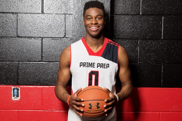 Mar 18, 2014; Dallas, TX, USA; Emmanuel Mudiay of Prime Prep Academy poses for a portrait. He is a finalist for the USA Today Player of the Year Award. Mandatory Credit: Kevin Jairaj-USA TODAY Sports