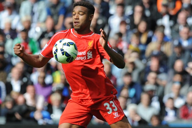 Liverpool's Jordon Ibe controls the ball during the English Premier League soccer match between West Bromwich Albion and Liverpool at the Hawthorns, West Bromwich, England, Saturday, April 25, 2015. (AP Photo/Rui Vieira)
