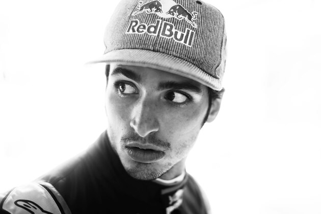 MONTMELO, SPAIN - MAY 09: (EDITORS NOTE: Image has been converted to black and white) Carlos Sainz of Spain and Scuderia Toro Rosso looks on in the garage during final practice for the Spanish Formula One Grand Prix at Circuit de Catalunya on May 9, 2015 in Montmelo, Spain. (Photo by Adam Pretty/Getty Images) MONTMELO, SPAIN - MAY 09: (EDITORS NOTE: Image has been converted to black and white) Carlos Sainz of Spain and Scuderia Toro Rosso looks on in the garage during final practice for the Spanish Formula One Grand Prix at Circuit de Catalunya on May 9, 2015 in Montmelo, Spain. (Photo by Adam Pretty/Getty Images)