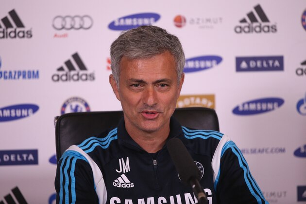 COBHAM, ENGLAND - APRIL 17:  Chelsea manager Jose Mourinho addresses the media during a press conference at Chelsea Training Ground on April 17, 2015 in Cobham, England.  (Photo by Andrew Redington/Getty Images)