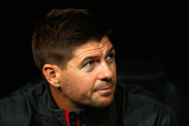 MADRID, SPAIN - NOVEMBER 04: Substitute Steven Gerrard of Liverpool looks on from the bench during the UEFA Champions League Group B match between Real Madrid CF and Liverpool FC at Estadio Santiago Bernabeu on November 4, 2014 in Madrid, Spain.  (Photo by Gonzalo Arroyo Moreno/Getty Images)