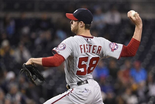 SAN DIEGO, CA - MAY 14:  Doug Fister #58 of the Washington Nationals pitches during the first inning of a baseball game against the San Diego Padres at Petco Park May 14, 2015 in San Diego, California.  (Photo by Denis Poroy/Getty Images)