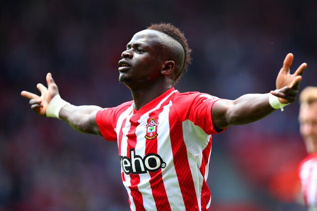 SOUTHAMPTON, ENGLAND - MAY 16:  Sadio Mane of Southampton celebrates scoring the opening goal during the Barclays Premier League match between Southampton and Aston Villa at St Mary's Stadium on May 16, 2015 in Southampton, England.  (Photo by Bryn Lennon/Getty Images)
