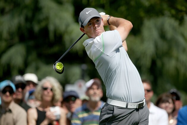 CHARLOTTE, NC - MAY 16:  Rory McIlroy of Northern Ireland tees off on the 11th hole during round three at the Wells Fargo Championship at Quail Hollow Club on May 16, 2015 in Charlotte, North Carolina.  (Photo by Streeter Lecka/Getty Images)