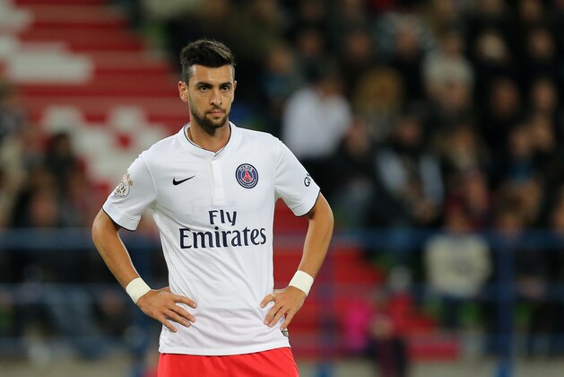 Paris Saint Germain's forward Javier Pastore of Argentinia reacts during his League One soccer match against Caen, in Caen, western France, Wednesday, Sept. 24, 2014. (AP Photo/David Vincent)