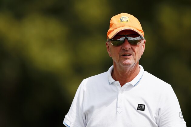 BARCELONA, SPAIN - MAY 13:  Former footballer and manager, Johan Cruyff looks on during the Open de Espana ProAm held at Real Club de Golf el Prat on May 13, 2015 in Barcelona, Spain.  (Photo by Dean Mouhtaropoulos/Getty Images)