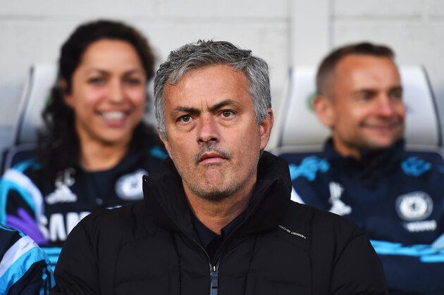 WEST BROMWICH, ENGLAND - MAY 18:  Jose Mourinho manager of Chelsea looks on from the bench prior to the Barclays Premier League match between West Bromwich Albion and Chelsea at The Hawthorns on May 18, 2015 in West Bromwich, England.  (Photo by Shaun Botterill/Getty Images)