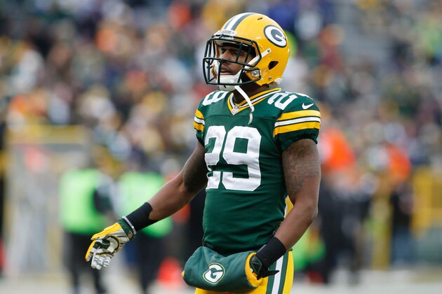 Nov 30, 2014; Green Bay, WI, USA; Green Bay Packers cornerback Casey Hayward (29) before the game against the New England Patriots at Lambeau Field. Mandatory Credit: Chris Humphreys-USA TODAY Sports