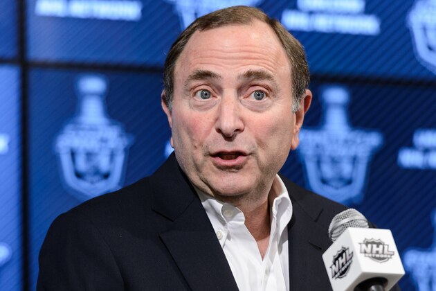 OTTAWA, ON - APRIL 26:  NHL Commissioner Gary Bettman addresses the media prior to Game Six of the Eastern Conference Quarterfinals during the 2015 NHL Stanley Cup Playoffs at Canadian Tire Centre on April 26, 2015 in Ottawa, Ontario, Canada. The Montreal Canadiens eliminated the Ottawa Senators by defeating them 2-0 and move to the next round of the Stanley Cup Playoffs. (Photo by Minas Panagiotakis/Getty Images)