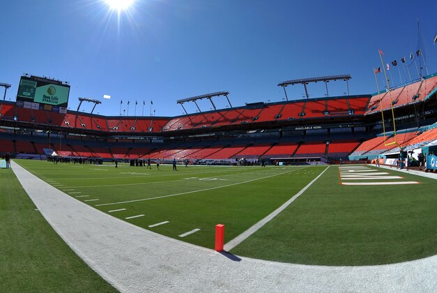 Nov 2, 2014; Miami Gardens, FL, USA; A general view of  Sun Life Stadium before a game between the San Diego Chargers and the Miami Dolphins.  Mandatory Credit: Steve Mitchell-USA TODAY Sports